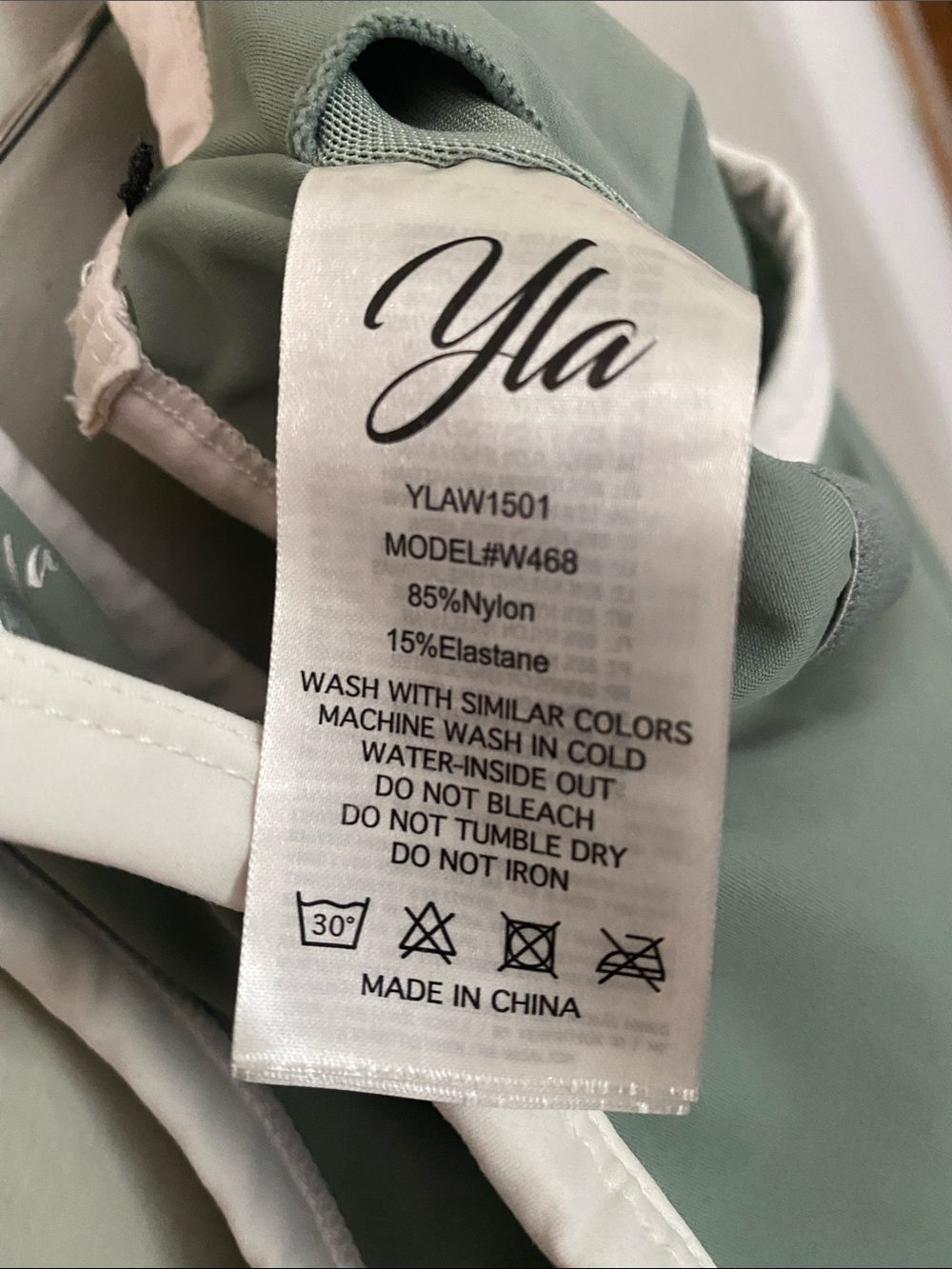 YoungLA Sage Green Cami Tank with White Trim - Picture 4 of 4